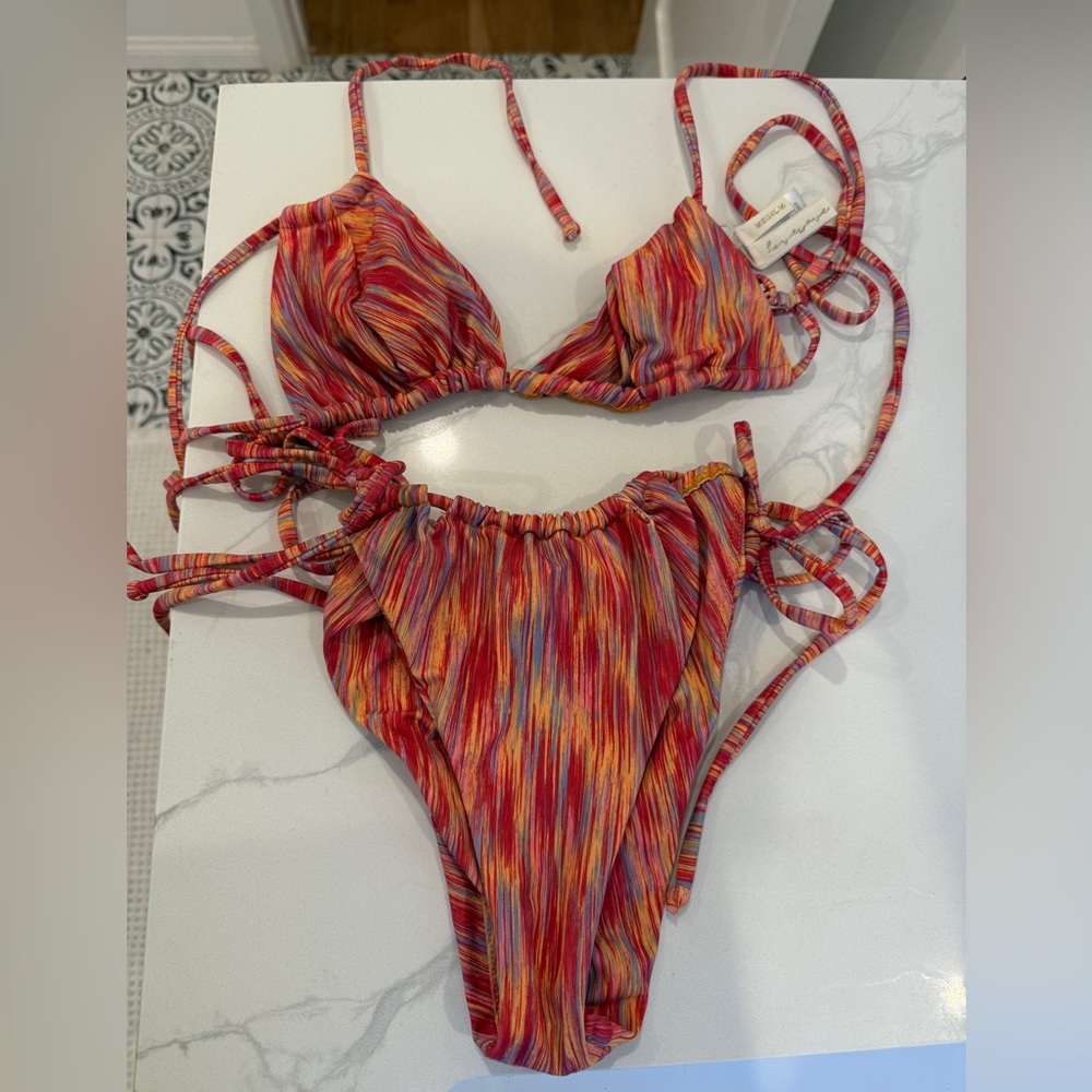 Revolve Colorful Striped Bikini Set